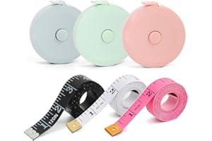AXIAXOQ 6 Pack Tape Measure Body Measuring Tape, 60-inch and 120-inch Soft Tape Measure, Retractable Dual Sided Flexible Ruler for Craft Fabric Sewing Tailor Cloth Knitting