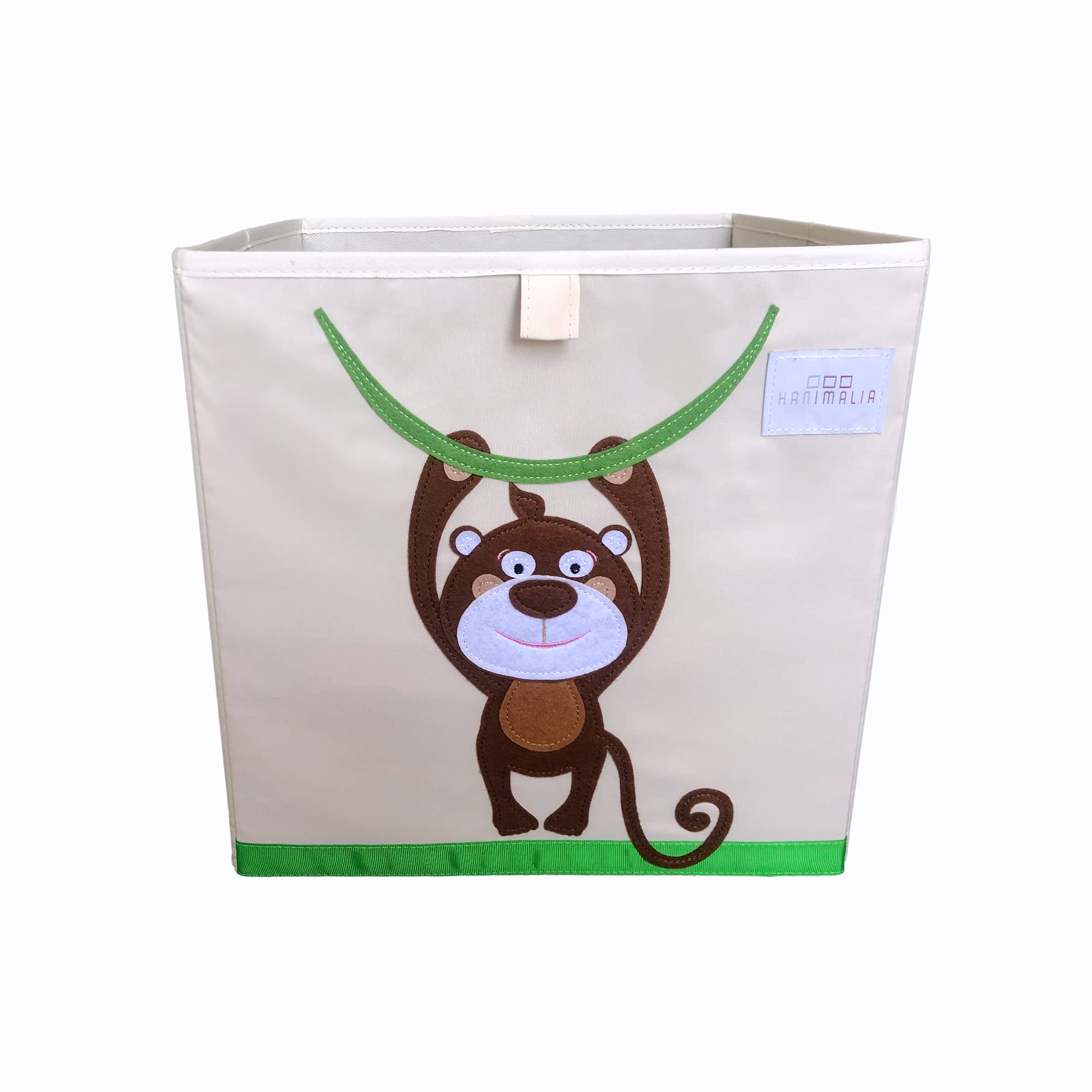HANIMALIA Kids Toy Box, Toy Box, Storage Box, Cube Storage Box, Kallax Container 33 x 33 x 33 cm (MONKEY)