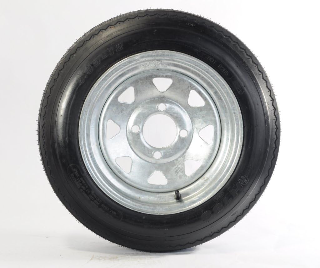 Martin Wheel Kenda Loadstar 4.80-12 4 Lug 12" Bias Trailer Tire - Galvanized Load B DM412B-4G-I
