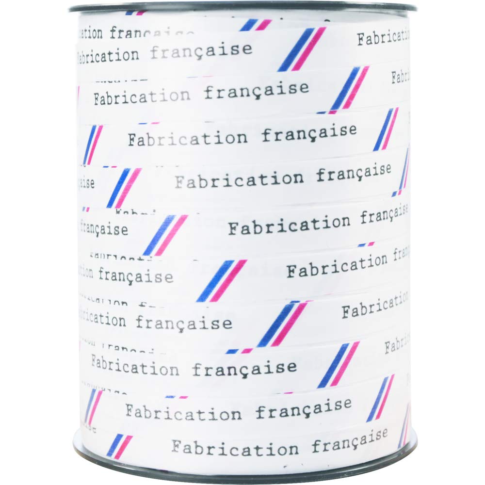 Clairefontaine 602130C - A Roll of Printed Counter Ribbon - 250 m x 10 mm - Blue, White, Red, ''Fabrication Française'' - Decorative Gift Ribbon, DIY, Wrapping