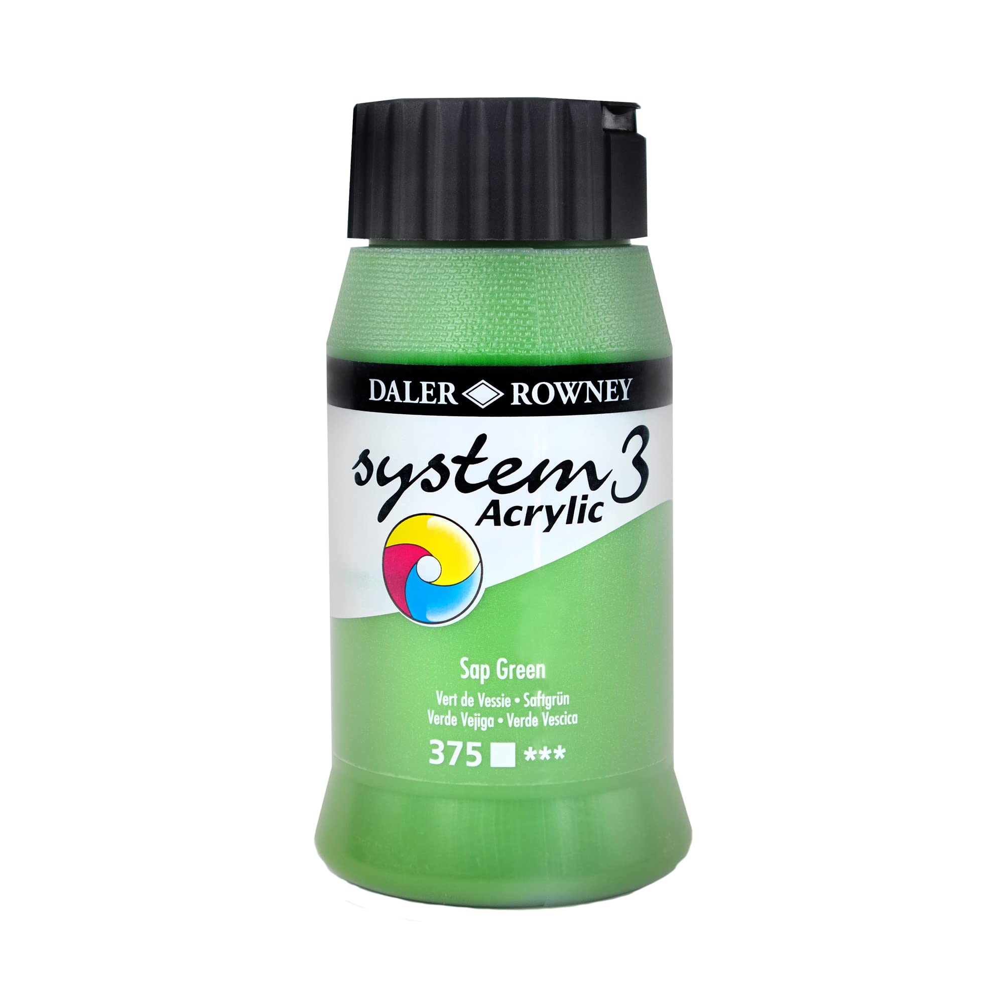 Daler-Rowney System3 Acrylic Paint, Plastic Pot, 16.91oz - 500 ml, Sap Green