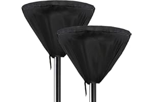 Betogeth Patio Heater Cover Top Stand Up with Zipper Outside Black Heater Head Covers for Standing Heat Lamp Waterproof Classic Terrace Round Propane Fire Sense Gas Outdoor (2PCS Black)