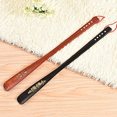 Gold Happy Wooden Shoe Horn Professional Wooden Long Handle Shoe Horn Lifter S
