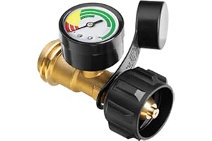 ALOTM Propane Tank Gauge, Universal for 5-40LB Tanks with QCC1/Type 1 Connection, Gas Level Indicator, Perfect for RV Camper, Heater, Fire Pit, BBQ Gas Grill, Cylinder and More Appliances