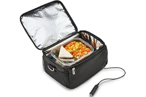 GRUENERDE Personal Portable Oven Food Warmer 12v Portable Oven For Car Black