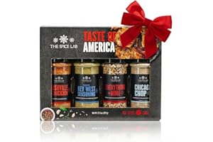 The Spice Lab Taste of America Barbecue Grilling Seasonings Spice Set - Ultimate Grilling Spices Gift Set- All Around Cooking Gift Kit for Barbecues and Smoking - Made in the USA