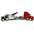 Newray Peterbilt Black Tow Truck with Red Peterbilt Cab 1/32 Scale Pre-Built Diecast Model Set