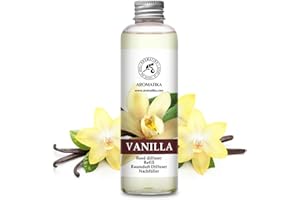 AROMATIKA TRUST THE POWER OF NATURE Vanilla Diffuser Refill w/Natural Essential Vanilla Oil 6.8 Fl Oz - Intensive - Fresh & Long Lasting Fragrance - Reed Diffuser Oil Refill Vanilla - for Aromatherapy - SPA - Home - Office - Fitness