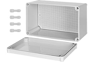 HoHaing IP67 Waterproof ABS Plastic Project Box, Gray, 9.8"x 5.9"x 5.1", Includes Junction Box & Mounting Plate