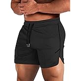 Aolesy Mens Workout Shorts with Zip Pocket 5" Lightweight Gym Running Shorts Linerless Bodybuilding Athletic Shorts
