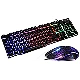 T6 Rainbow Backlight USB Ergonomic Gaming Keyboard