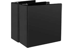CIXILDTS 3" 3 Ring Binder, Standard 3-Inch Slant-D Ring Binder Fit Letter Size Paper, Presentation View Binders, 2 Packs, Black