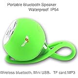 Wireless Bluetooth Speaker,Outdoor Portable Stereo Speaker with HD Audio and Enhanced Bass,Built-in Dual Driver Speakerphone,Handsfree Calling,Beach Radio and Waterproof blueto (Green-22) …