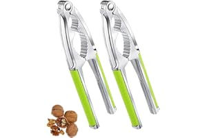 2Pcs Nutcrackers Green with Non-Slip Handle Chestnut Cutter Tool Lobster Cracker Tools for Pecans Hazelnuts Almonds Pistachio