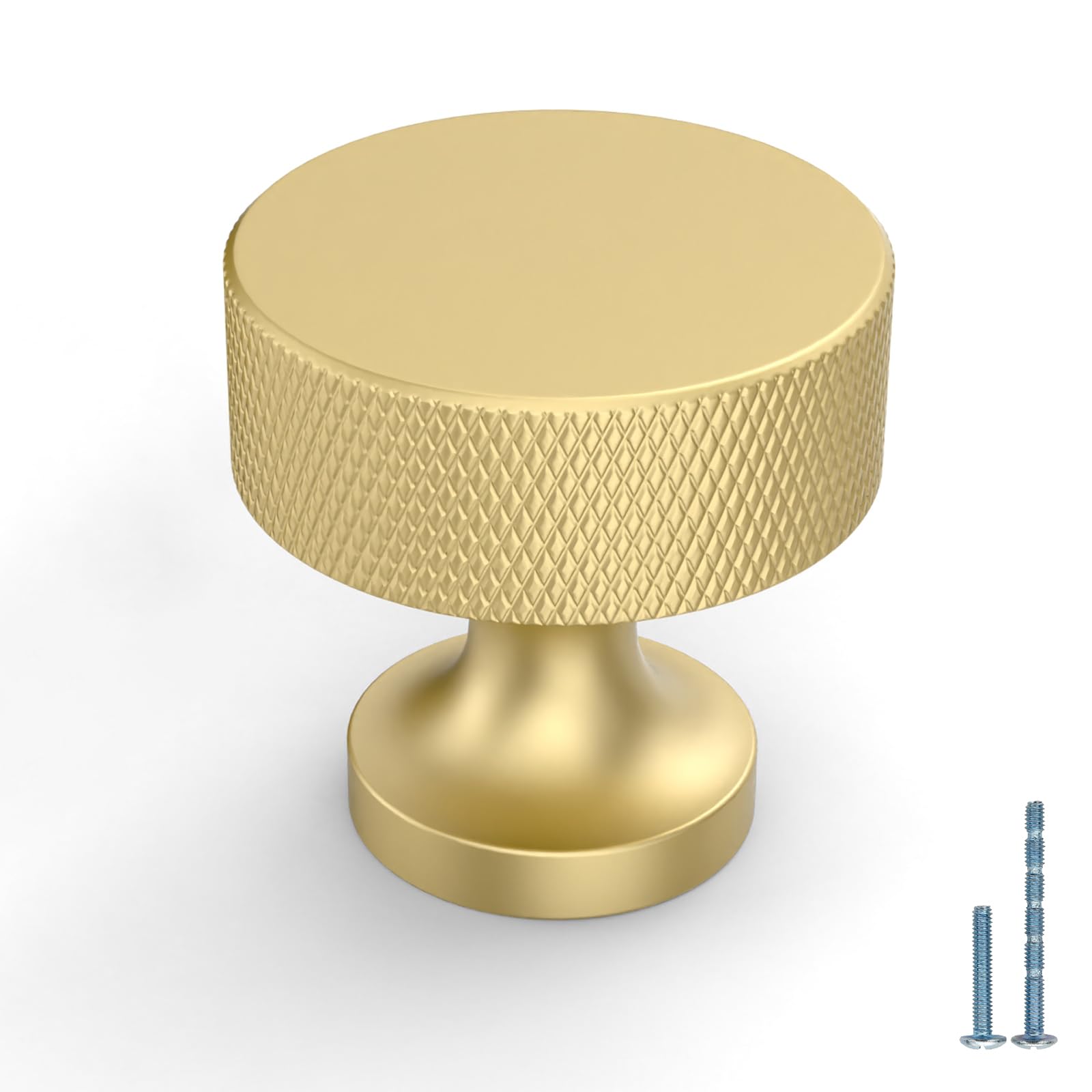 Amerdeco 10 Pack Gold Knurled Cabinet Knobs Kitchen Cabinet Handles for Drawer Dresser, Cupboard and Wardrobe AM012 — image 1