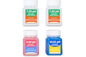 CIZTADA pH Calibration Solution Kit (7.00, 4.00, 10.01) for pH Meter, 50 mL Each, pH Calibration Buffer Solution for Easy Calibration, 4 Bottles pH Buffer Combo