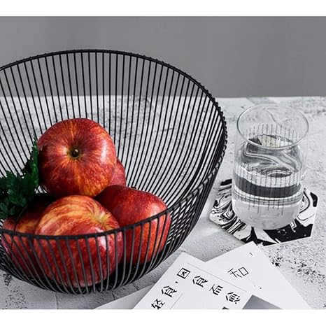 Xuba Simple Wire Decorated Metal Storage Basket Display Bowl For