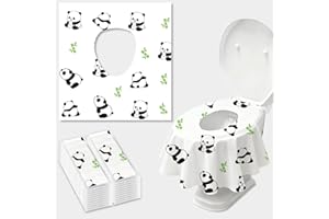 CAXLIS 20 Pack Toilet Seat Covers Disposable, Waterproof, Ideal for Kids and Adults, Extra Large, Individually Wrapped, Toddlers Potty Training in Public Restrooms, Airplane, Trip - Panda Designs
