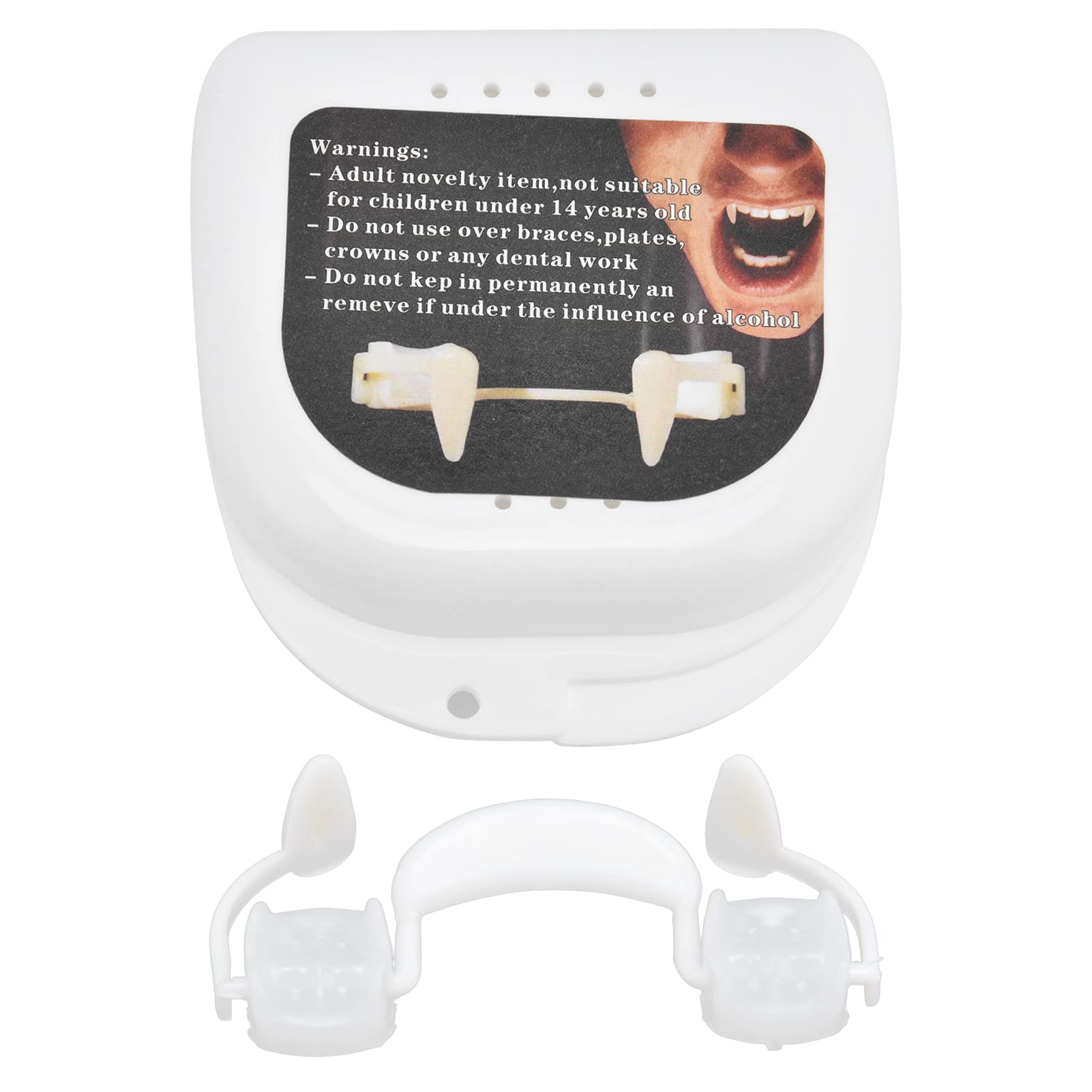 Maquer Retractable Vampire Teeth Soft Silicone Vampire Teeth Fake Teeth for Adult Children Cosplay Halloween Party