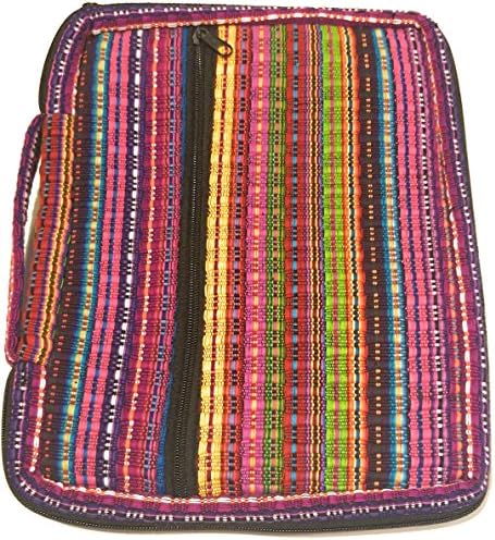Attractive Guatemala Souvenir Large Bible Cover/Notebook Or Book Cover Colorful Unisex Design Great Gifts (Colored Stripes 1)