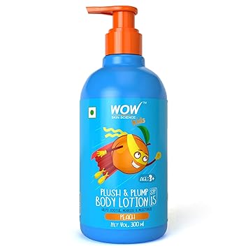WOW Skin Science Kids Plush & Plump Body Lotion - Peach - SPF 15 - No Parabens, Mineral Oil, Silicones & Color, 300 ml