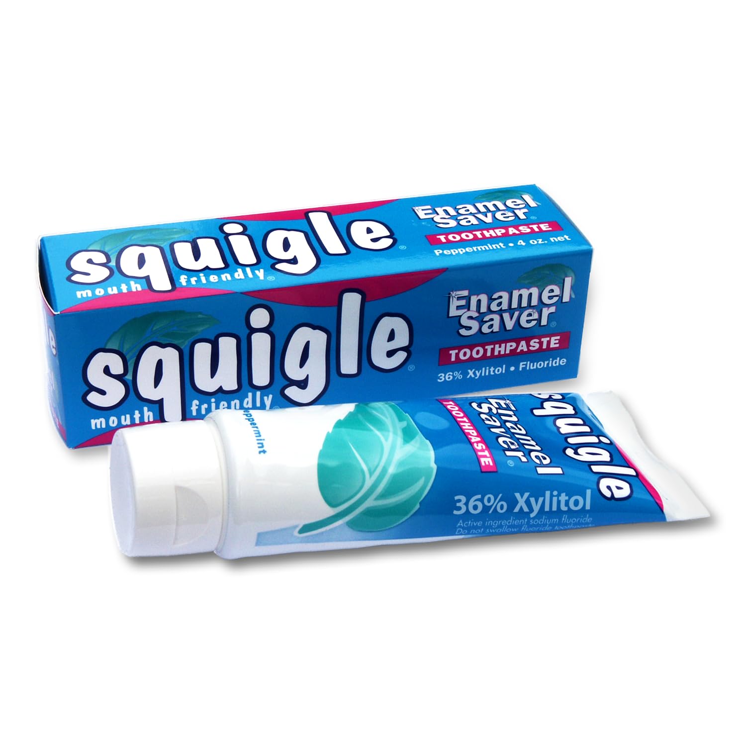 Squigle Enamel Saver Toothpaste - 36% Natural Xylitol, SLS Free With Fluoride, Prevent Mouth Ulcer, Canker Sore, Bad Breath, Perioral Dermatitis, Chapped Lips, Protects Dry Mouths - 1 Pack