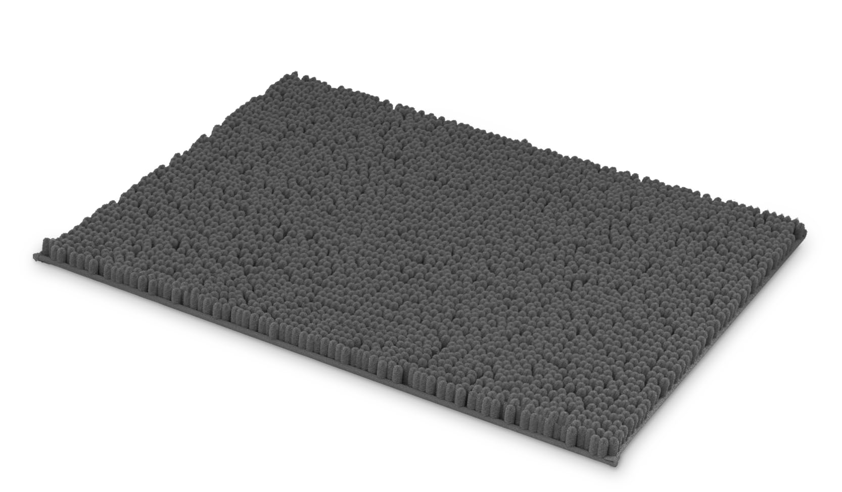 MEGAROOM Non Slip Chenille Bath Mat - Absorbent Bathroom Mat - Extra Soft Bath Mat for Bathroom - Non Slip Anti Mould with 50 x 80 cm, Machine Washable, Dark Grey