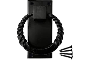 Akatva "Kasai" Black Cast Iron Door Knocker for Front Door - Handmade Black Powder Coated Cast Iron Door Knocker - Exterior Home Door Knocker for Doors – Cast Iron Door Knocker Black Powder Coated