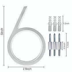 5" Zinc Alloy Floating House Number, Metal Modern