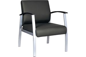 Alera Alera metaLounge Series Mid-Back Guest Chair, 24.6" x 26.96" x 33.46", Black Seat, Black Back, Silver Base