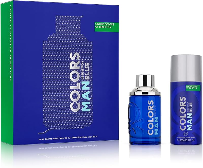 Benetton United Colors Blue Gift Set EDT 100ml Deodorant 150ml Men's Fragrance