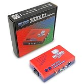 RetroScaler2x AV/SV/YPBPR to HDMI&trade; Converter, NTSC/PAL Support (Red) | Support Line Doubler,Filter,Smooth,Pass-Through Modes,No Lag,Compatible with PS1/2 N64 Dreamcast Saturn MD NGC SNES and More