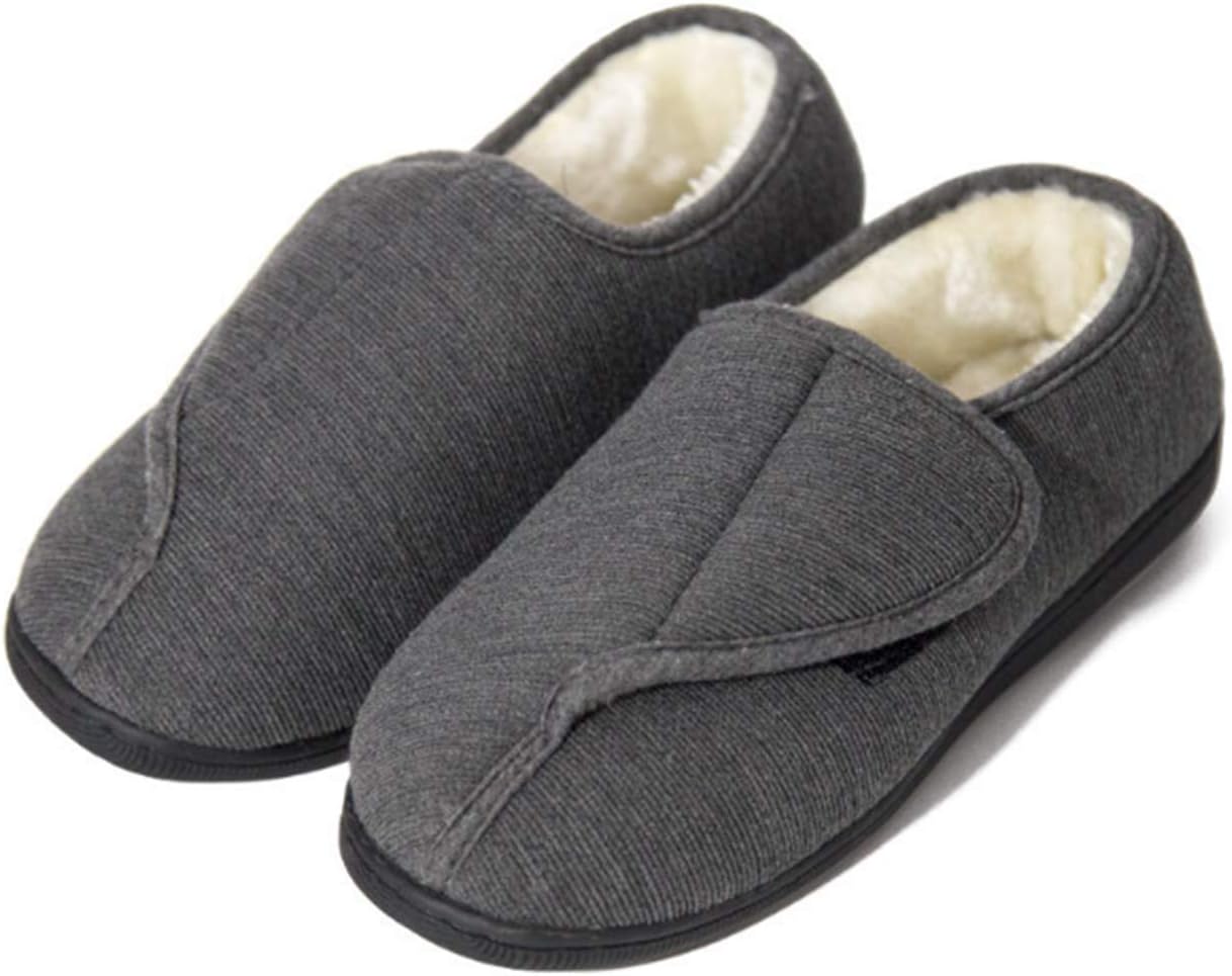 Men�s Diabetic Slippers Adjustable Closures Wide Comfy