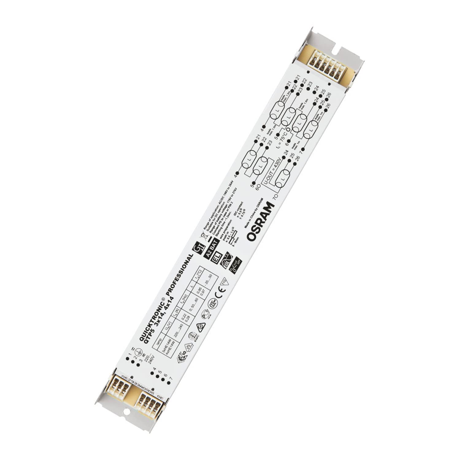 OSRAM Electronic Control Gears (ECG), QUICKTRONIC Professional 5, ECG LL/KLL Non-DIM, QTP5 3X14,4X14/220-240