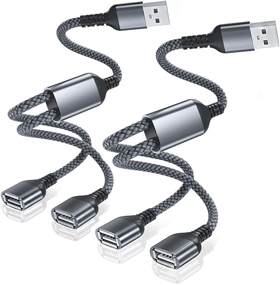 USB Splitter Y Cable 1M 2Pack,USB A 1 Male to 2 Female Amazon.co.uk