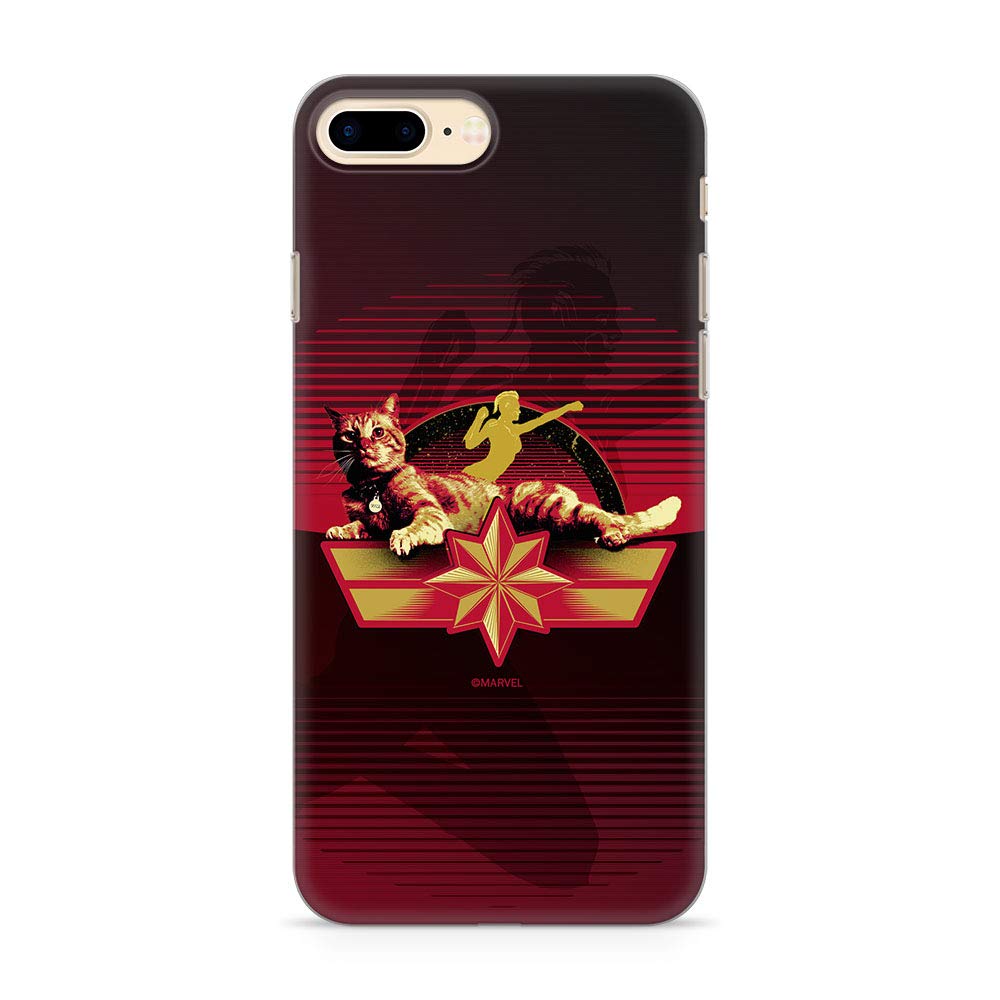 ERT GROUP Original Marvel Captain Marvel TPU Case for iPhone 7 PLUS, iPhone 8 PLUS, Liquid Silicone Cover, Flexible and Slim, Protective for Screen, Shockproof and Anti-Scratch Phone Case