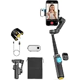 AOCHUAN Smart X3 AI Gimbal Stabilizer for iPhone, AI Tracking Light Module | AI face tracking NO APP needed, fill light, magnetic remote, gesture control, one-tap tripod release, built-in extension rod