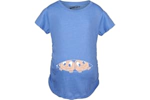 Crazy Dog Tshirts Maternity Peeking Twins T Shirt Cute New Baby Announcement Reveal Pregnancy Tee