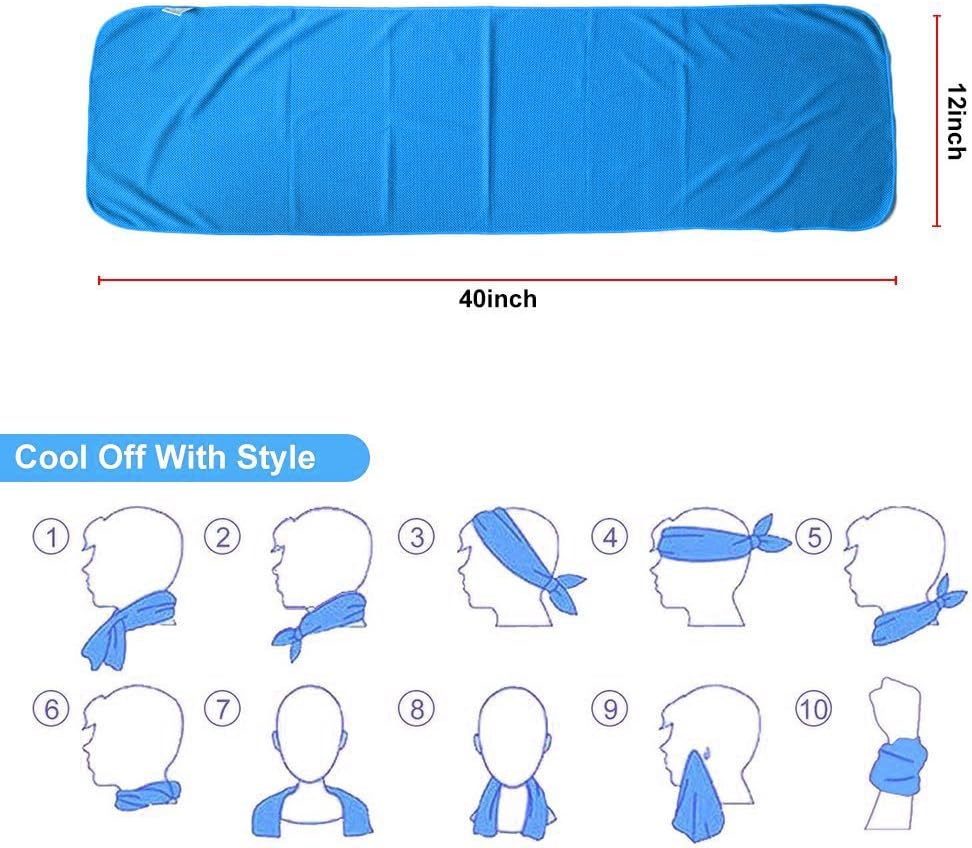 Sukeen [4 Pack] Cooling Towel (40"x12"),Ice Towel,Soft Breathable Chilly Towel,Microfiber Towel for Yoga,Sport,Running,Gym,Workout,Camping,Fitness,Workout & More Activities: Home & Kitchen