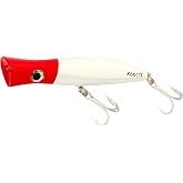 Halco RP135#H53 135 Roosta Popper, White Redhead