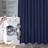 EurCross Navy Blue Shower Curtain 180x180cm Quick Dry Water-Resistant 12 Hooks view 6