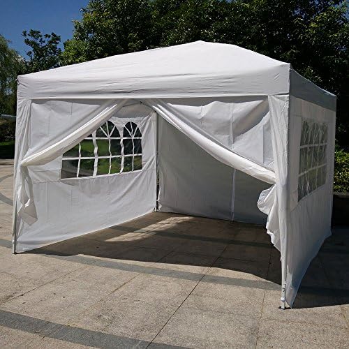 Party Patio Tent Canopy Heavy duty Gazebo Pavilion Event Canopies BBQ Tent (White, 10'X10'-4PC)