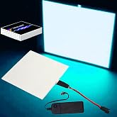 jose2015 Electroluminescent Panel 10x10CM,Cuttable DIY Electroluminescent El Panel Light,3 Modes with Battery Pack for DIY Decoration(Ice Blue)