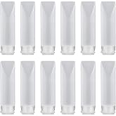LINYUEARUI 12 pieces of 30ml cosmetics hose flip plastic lotion squeeze bottle shampoo face cream travel container, reusable container, reusable cosmetics pump distributor
