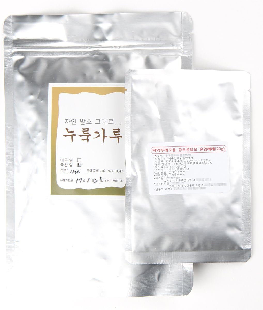 Specialized Yeast for Korea Makgeolli 20g, 0.7oz Fermentation Starter with 120g Nuruk South Korea Wheat