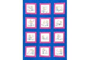 Jack Dempsey Needle Art 737539 Sue and Sam Theme 12-Quilt Block, 9-Inch by 9-Inch, White