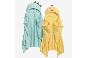 WODHOY Hooded Towels for Toddlers, 2 Pack Thick Toddler Hooded Bath Towels, Soft Absorbent Bath Towels Age 1-5, 50 x 32 Inche