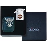 Zippo Lighter Harley Davidson Pouch Gift Set (lighter not included), Black