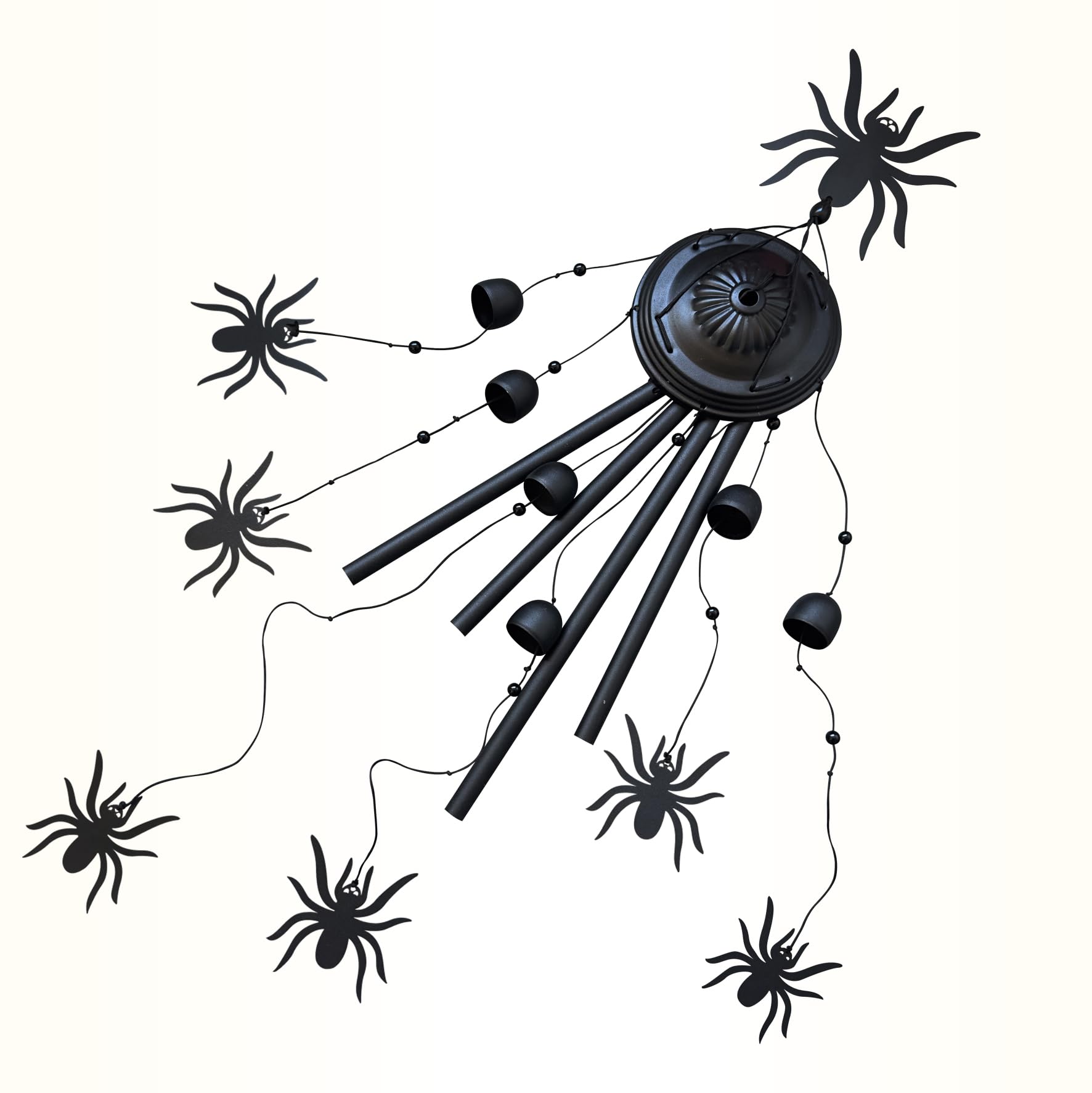 Yblenic Spider Wind Chimes Halloween Wind Chimes Outdoor Halloween Decorations Windchime for Outside Garden Porch Patio Decor (Spider)