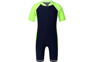 LOLODA Lorilida Boys One Piece Rash Guard Swimsuit Short Sleeve Water Sport Bathing Suits UPF 50+ Sun Protection